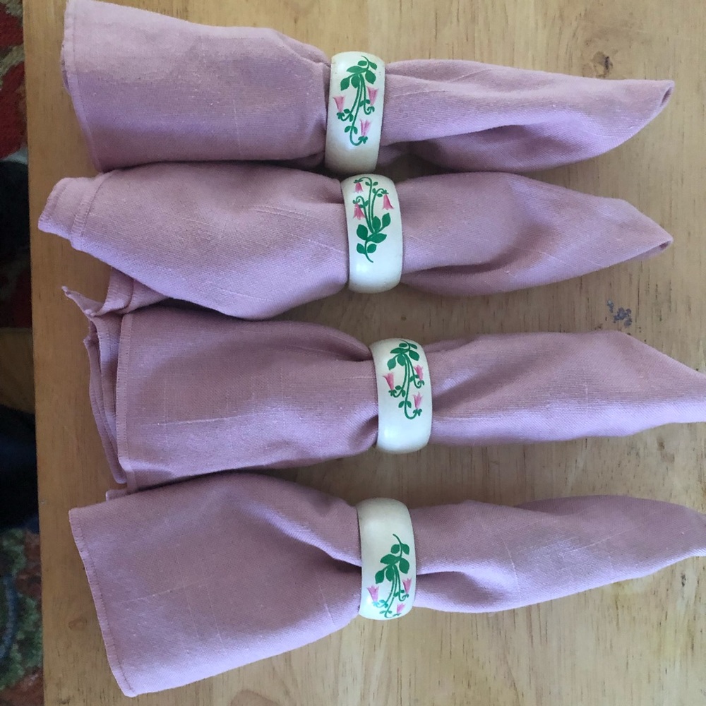 Napkin Set and Hand Painted Napkin Rings